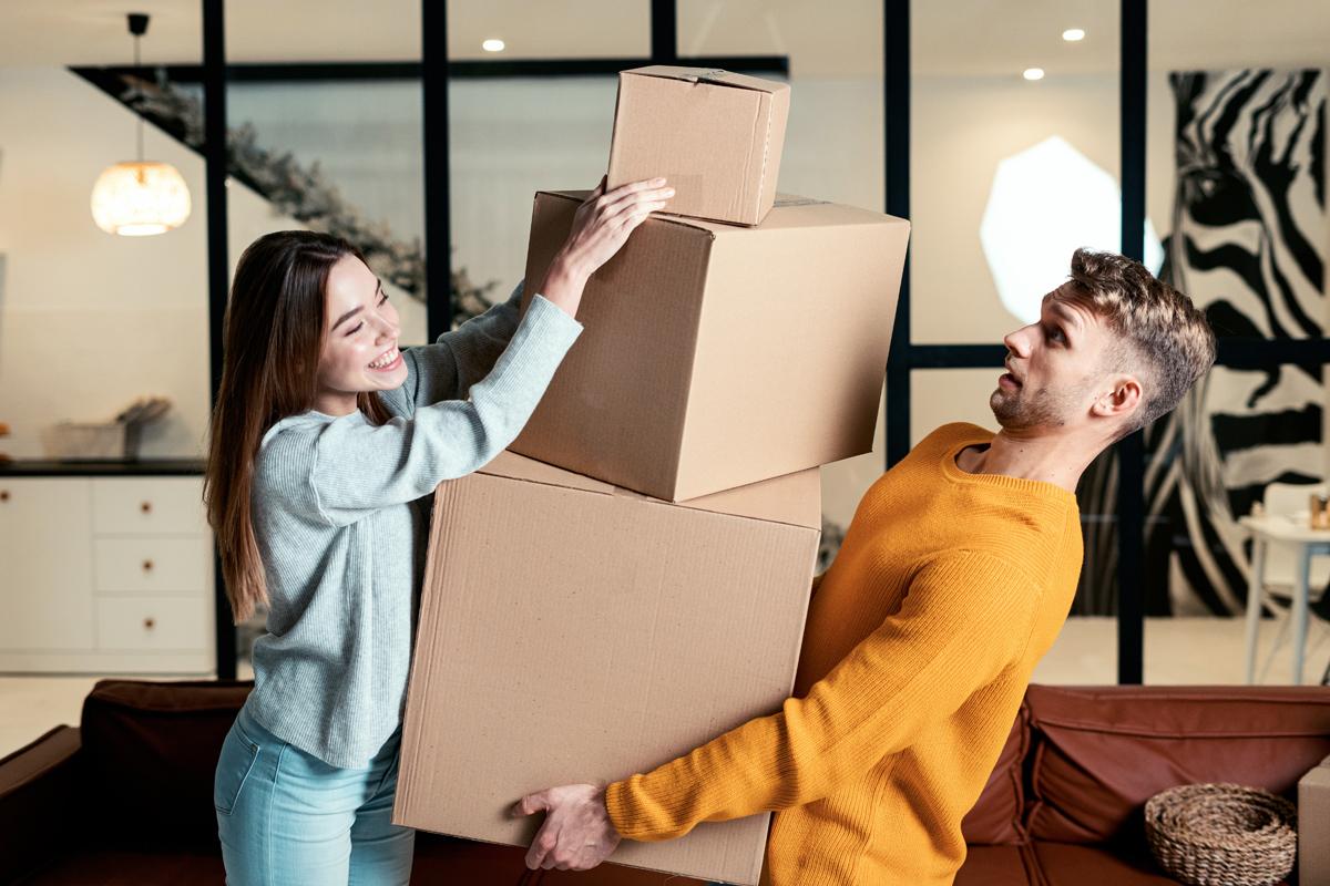 Out with the old and in with the new: moving in together takes a little planning.