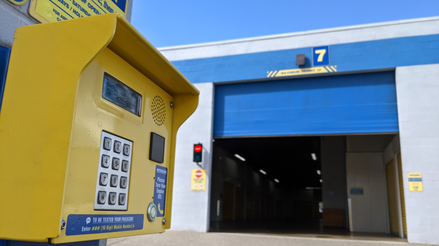 Keypad for Space Centres drive-through covered access commercial storage